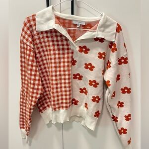 Polagram collared mixed print sweater